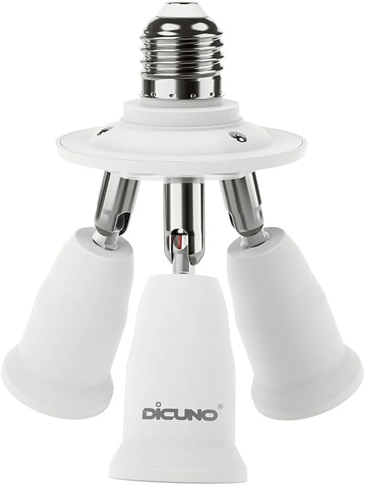 DiCUNO 3 in 1 E26 Light Socket Splitter Adapter, Standard Base LED Bulb Converter, 360 Degrees Ad... | Amazon (US)