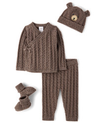 Baby Bear Long Sleeve 4-Piece Take Home Set - Homegrown by Gymboree - BROWN | Gymboree | Gymboree