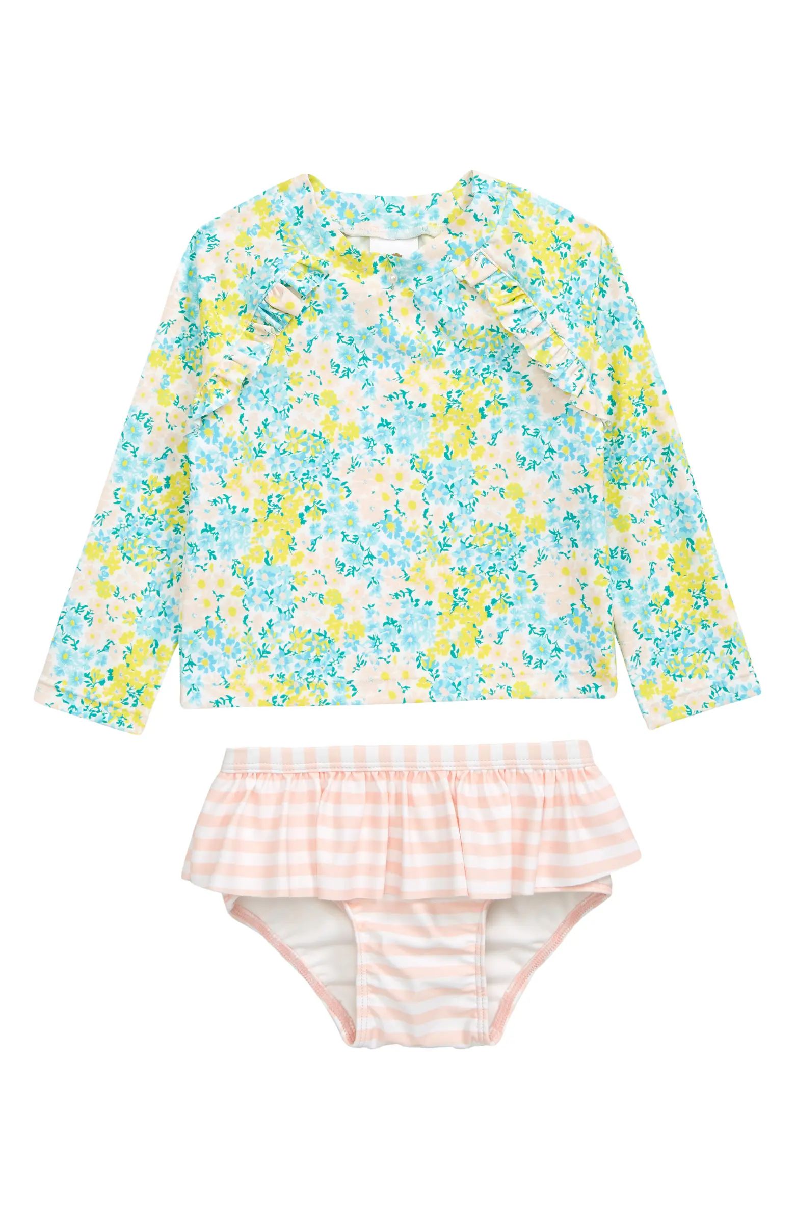 Two-Piece Ruffle Rashguard Swimsuit | Nordstrom