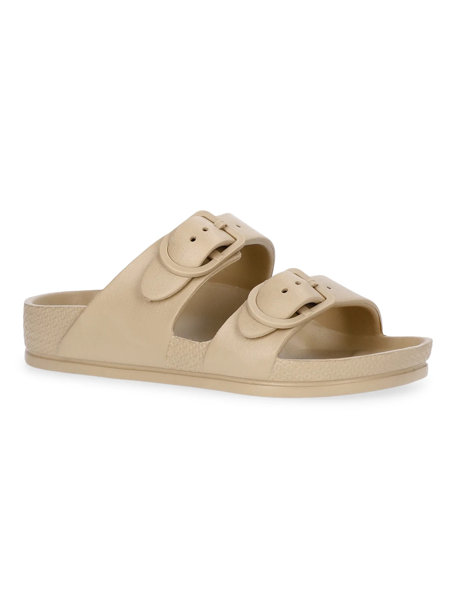 Wonder Nation Little and Big Boys or Girls Two Buckle Footbed Slide Sandals | Walmart (US)