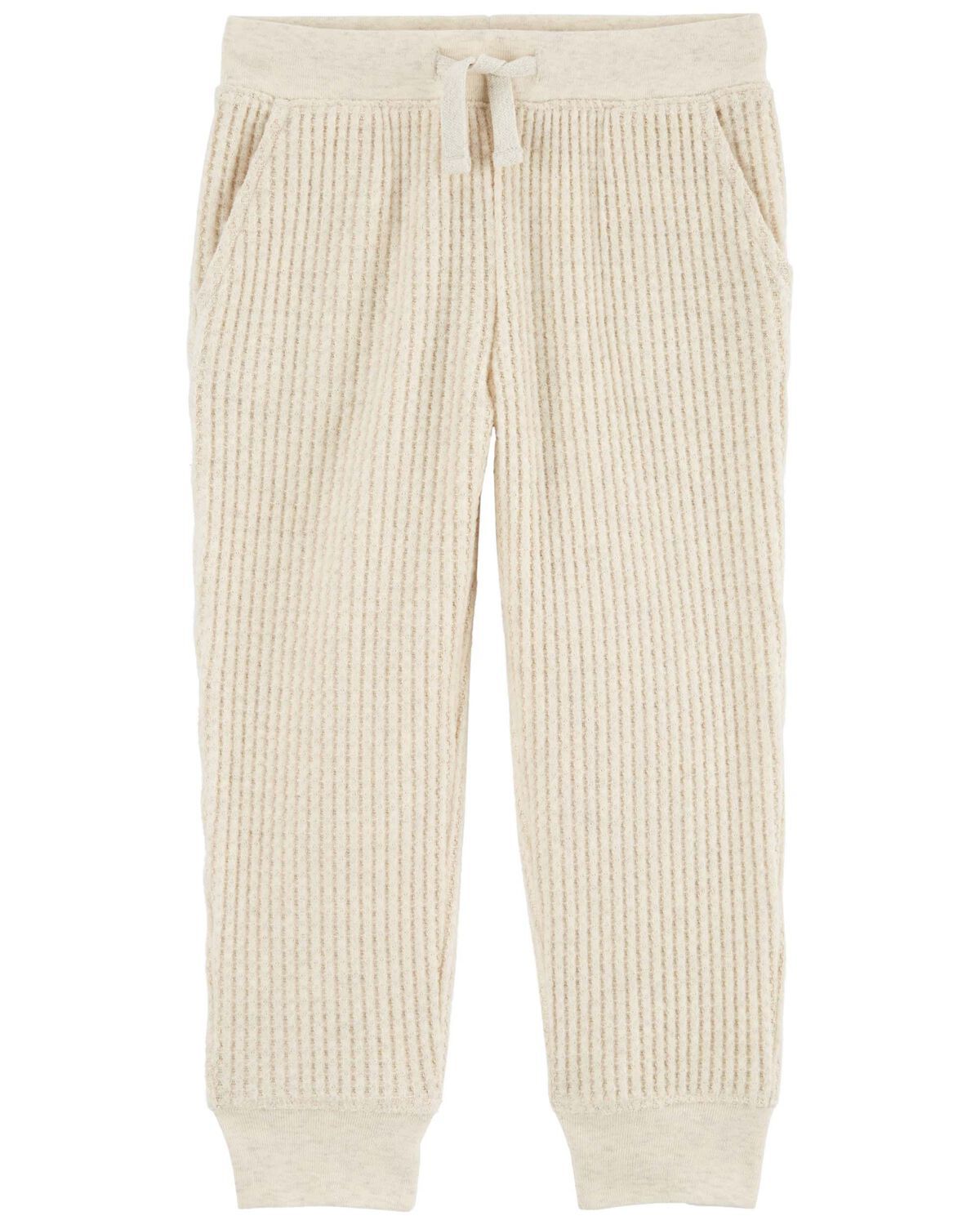 Oatmeal Toddler Waffle Knit Drawstring Joggers | carters.com | Carter's