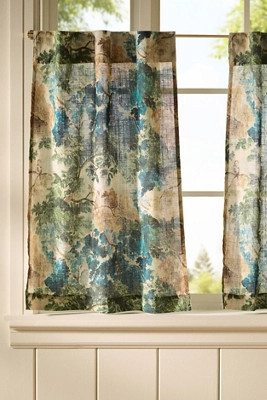 Judarn Printed Cotton Café Curtains, Set of 2 | Anthropologie (US)