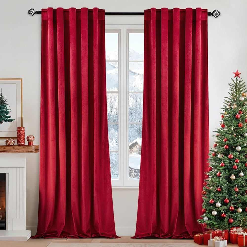 MIULEE Velvet Curtains 84 inches - Luxury Blackout Curtains for Bedroom Living Room Thermal Insul... | Amazon (US)