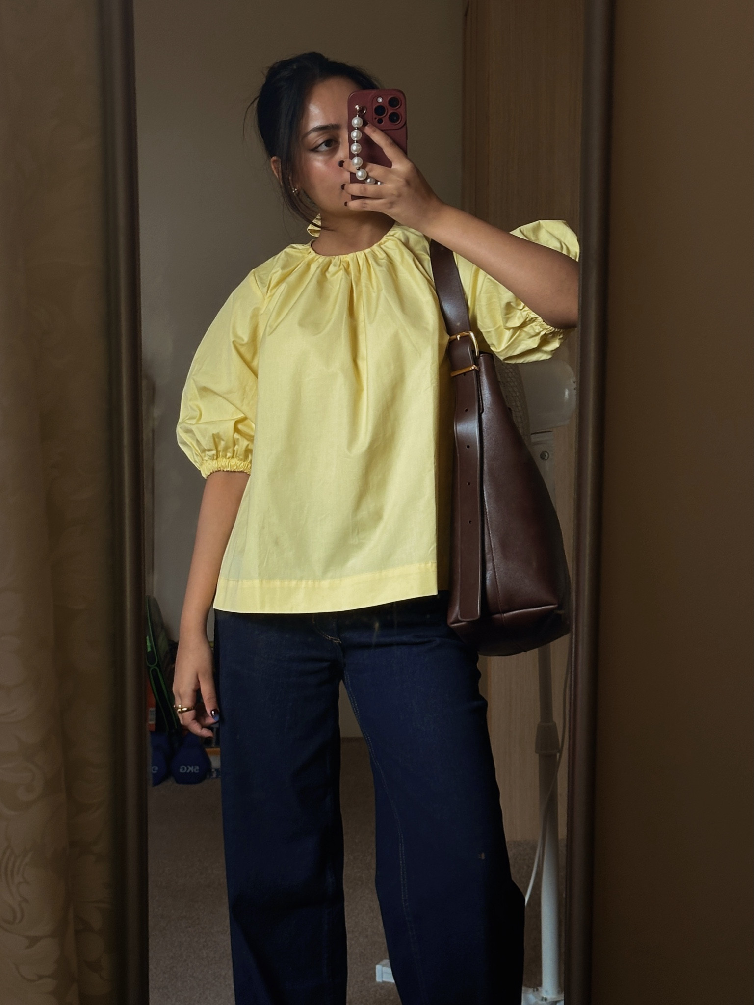 Butter yellow top, casual summer outfit 