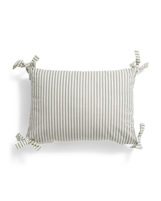 14x20 Striped Cotton Corner Ties Pillow | TJ Maxx