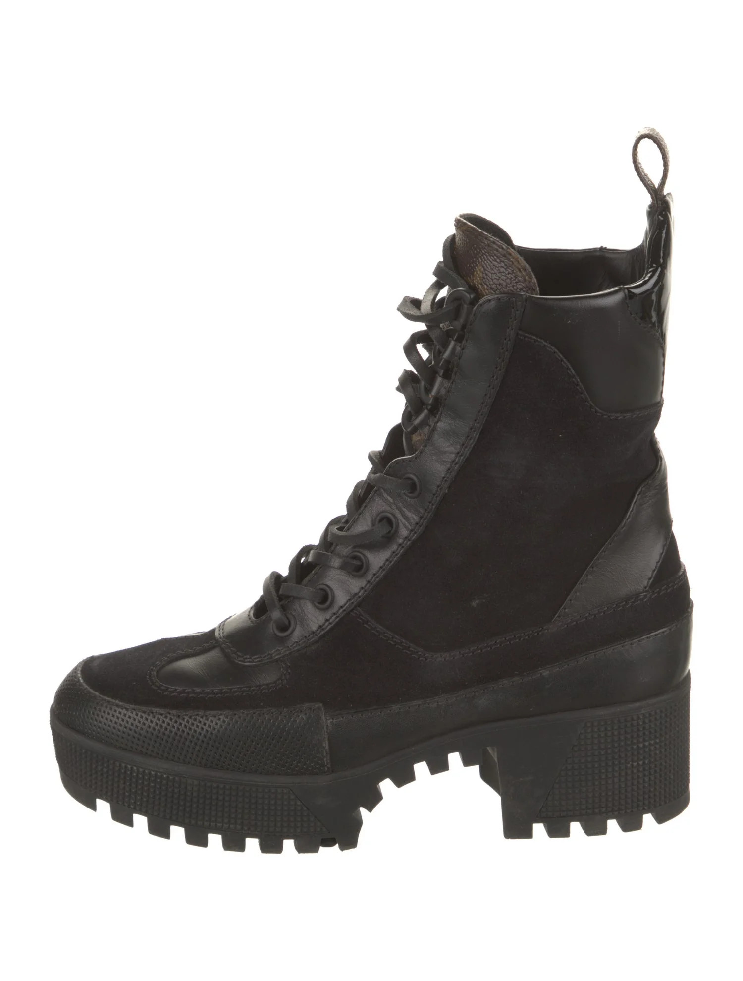 LV Monogram Suede Combat Boots | The RealReal