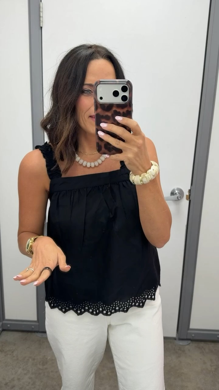 Easy little Walmart outfit that looks way more expensive than it is 👏 the black top is so flattering and I’m wearing it in an XS. #walmartfashion #walmartfinds #ltkstyle #summeroutfit #affordablefashion #casualstyle #everydayoutfit