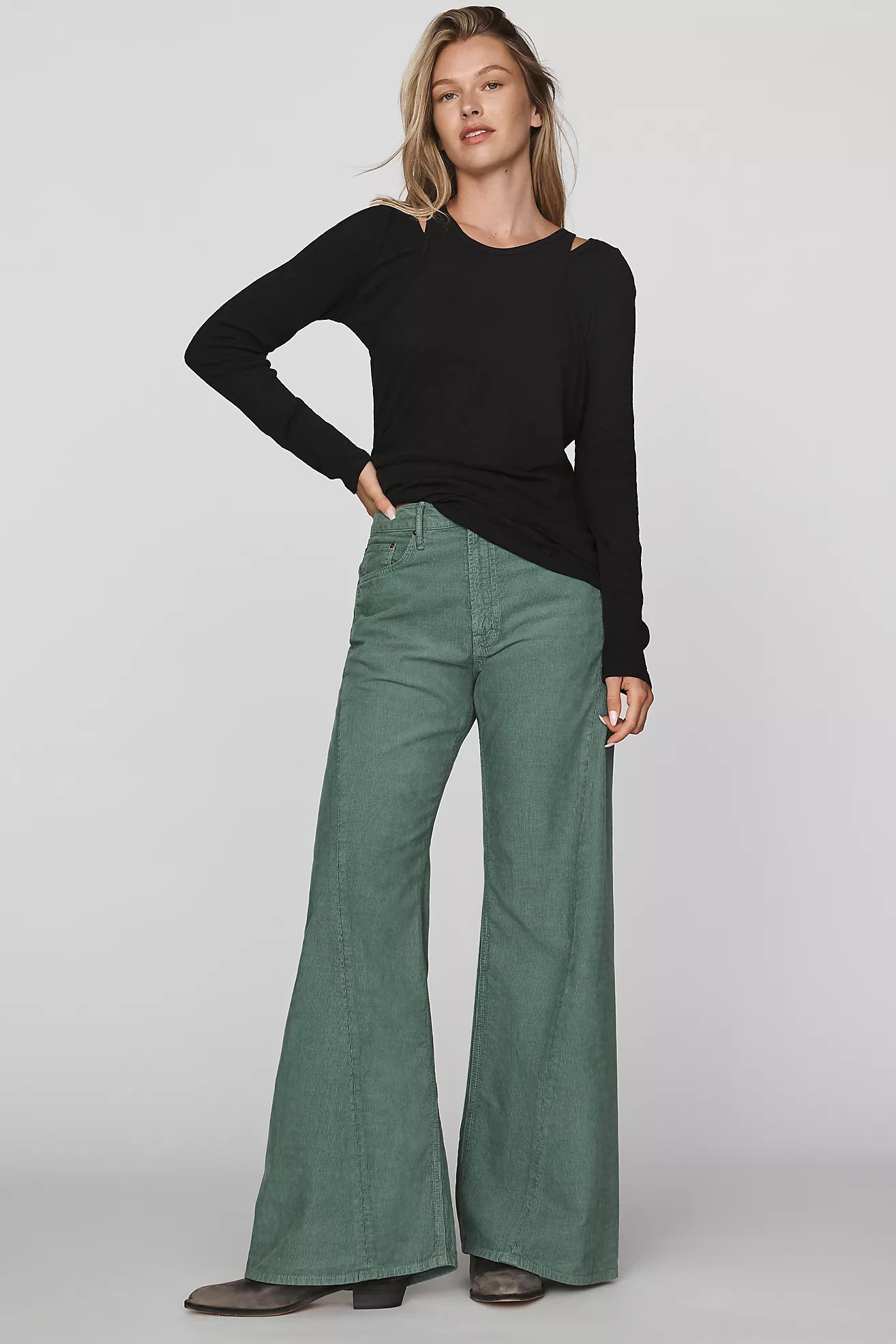 The Lemon Twist Sneak Corduroy Wide-Leg Jeans | Anthropologie (US)