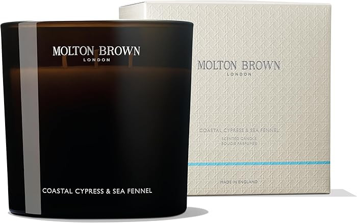 Molton Brown Coastal Cypress & Sea Fennel Luxury Scented Triple Wick Candle 600 g | Amazon (UK)