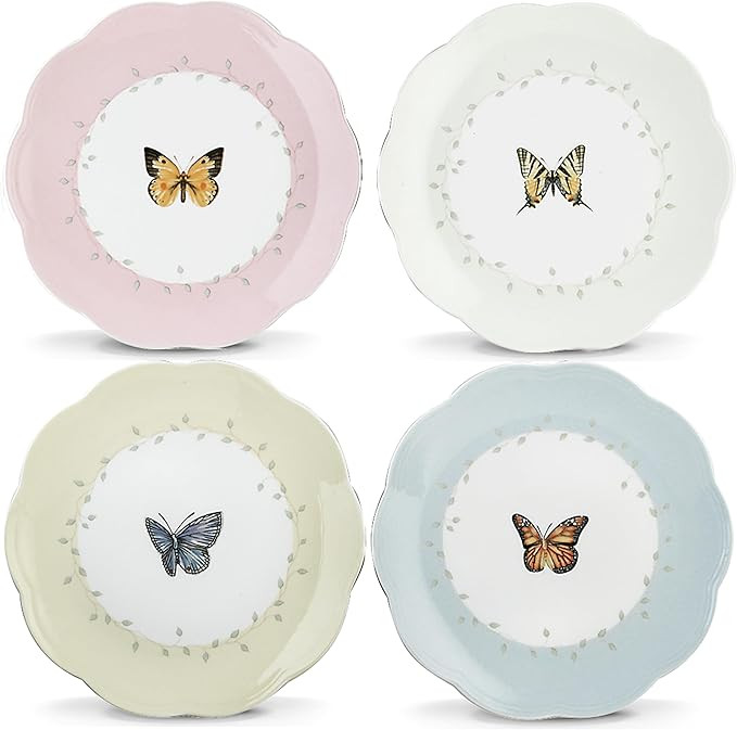 Lenox 6444731 Butterfly Meadow 4-Piece Dessert Plate Set | Amazon (US)