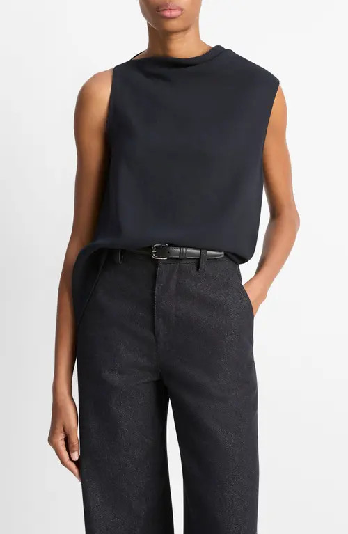 Vince Asymmetric Drape Sleeveless Top in Coastal at Nordstrom, Size Small | Nordstrom