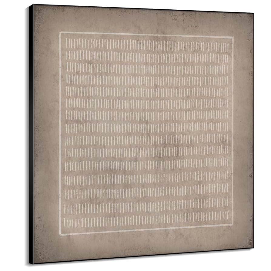 46"x46" XL Framed Wall Art - Abstract Rustic Geometric Line Patter (Frame Assembly Required) | Amazon (US)