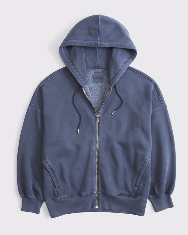 Women's Essential Oversized Sunday Hooded Full-Zip | Women's Tops | Abercrombie.com | Abercrombie & Fitch (US)