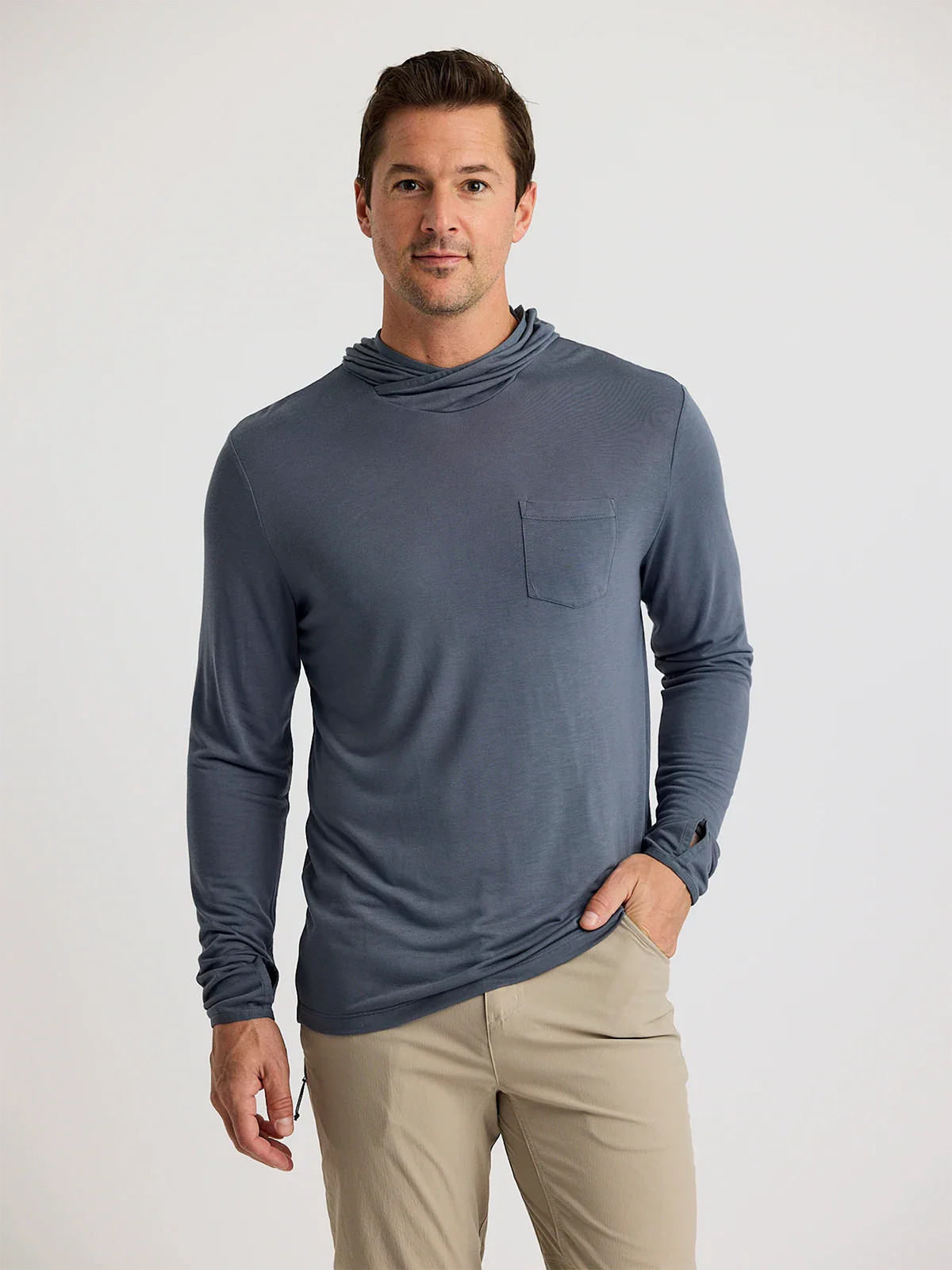 Men's Bamboo Lightweight Hoodie - Storm Cloud | Free Fly Apparel