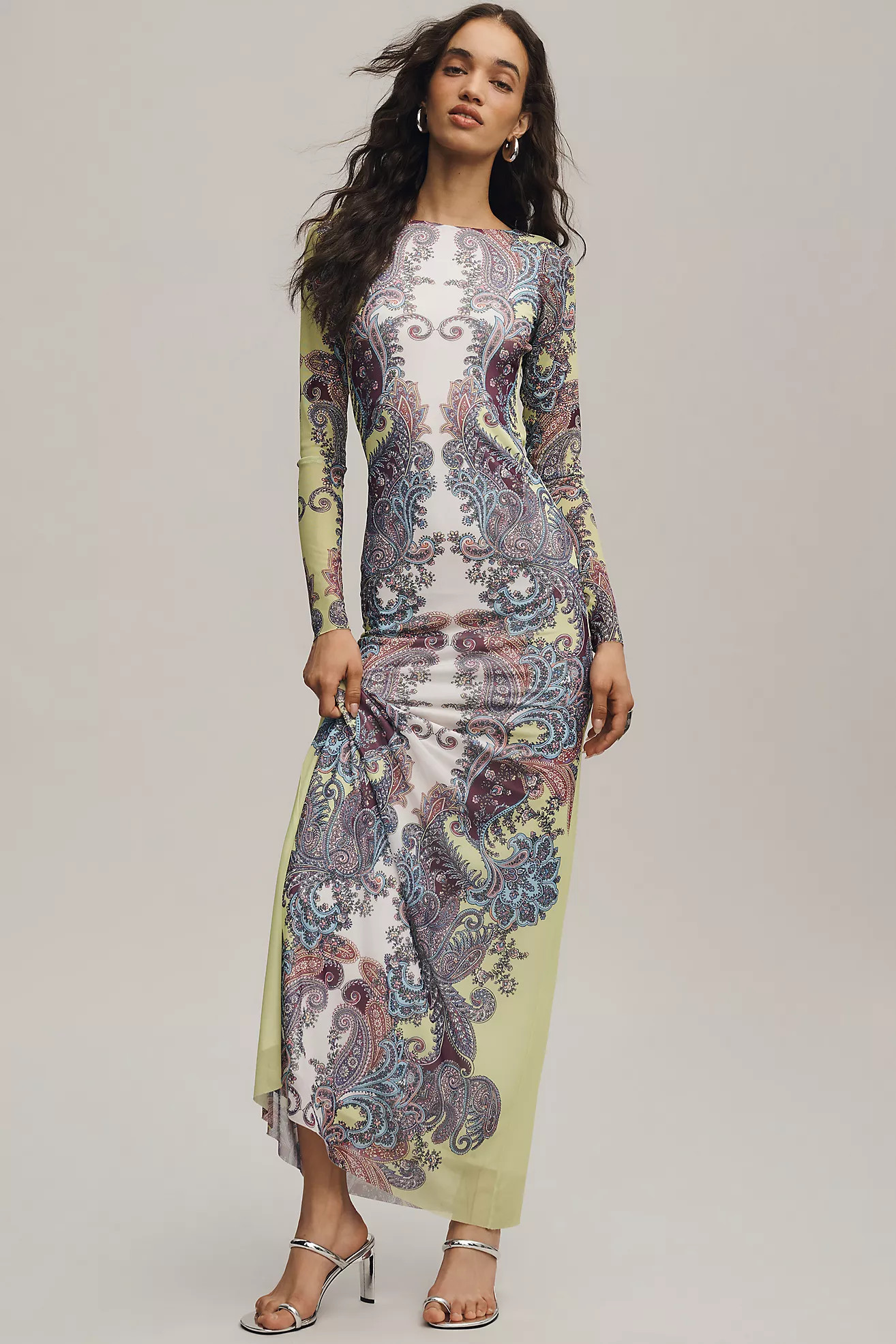 AFRM Boat-Neck Long-Sleeve Maxi Dress | Anthropologie (US)