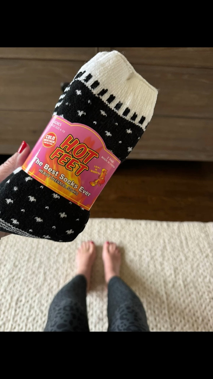 Cold feet?
Warm them up with Hot Feet socks!
Makes a great gift for anyone who likes being cozy.

Gift guide, gifts for her, gifts for him, slippers, stocking stuffer 

#LTKHoliday #LTKGiftGuide #LTKSeasonal
