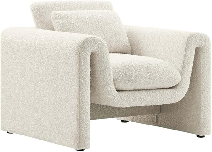 Modway EEI-6575-IVO Waverly Boucle Upholstered Armchair, Ivory | Amazon (US)