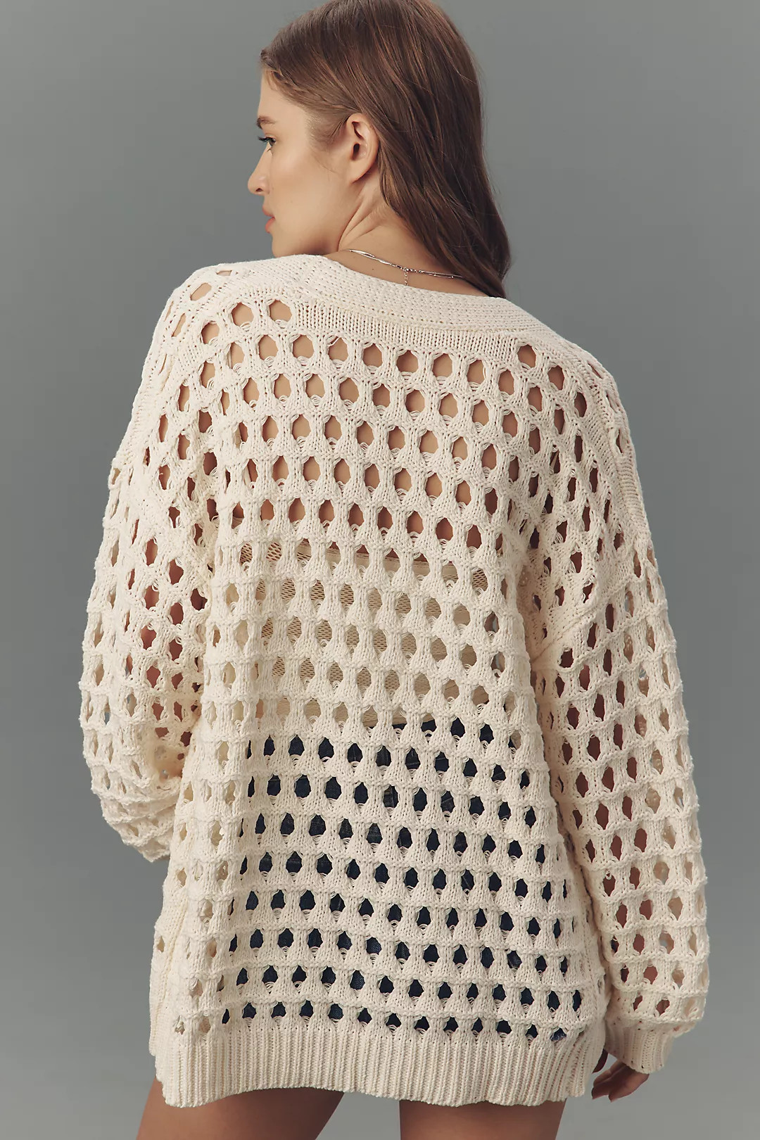 Maeve Chunky Open-Stitch Cardigan | Anthropologie (US)