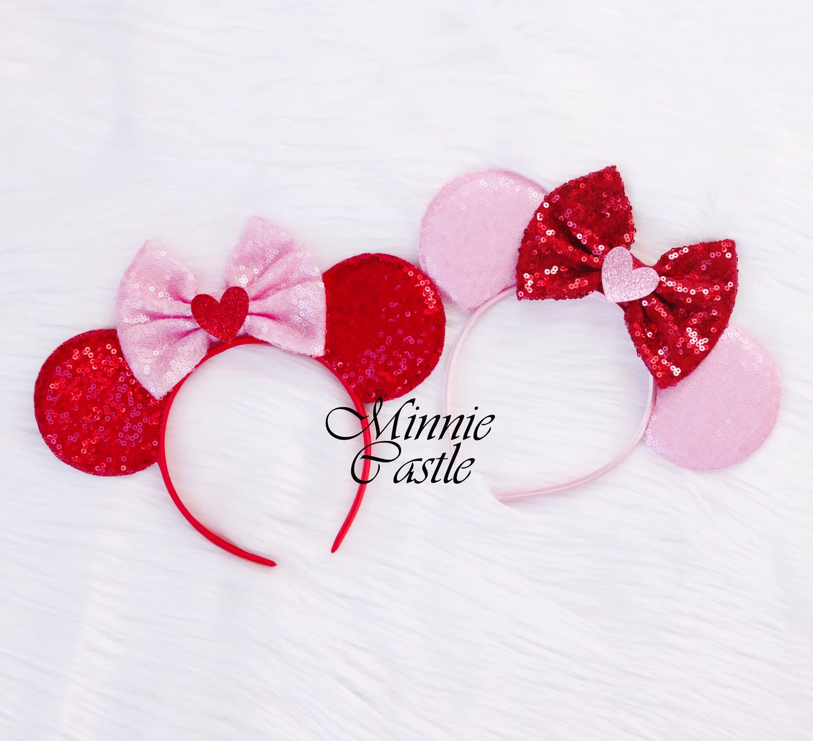 Valentine's Day Red and Pink Minnie Mouse Ears Disney | Etsy | Etsy (US)