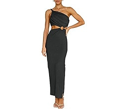ANRABESS Women’s Summer One Shoulder Sleeveless Maxi Dress Cutout Sexy Bodycon Semi Formal Part... | Amazon (US)