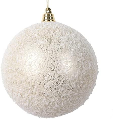 Vickerman 689172-4" Champagne Matte Snow Ball Christmas Tree Ornament (4 pack) (MT220138) | Amazon (US)