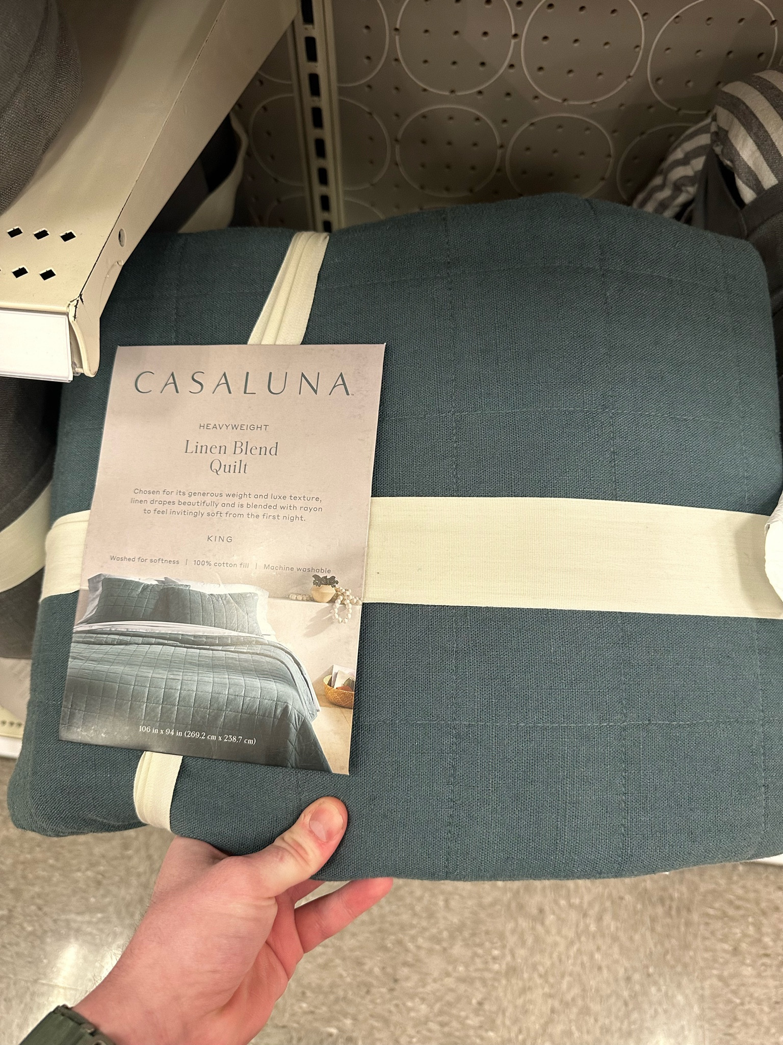 This Casaluna heavy quilt from Target is the perfect weight, color and texture. It looks blue online but the perfect dark green in person. 

#LTKhome #LTKFind #LTKmens