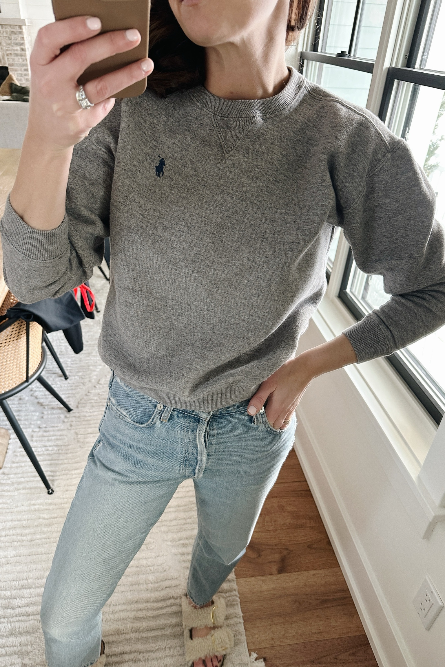 Sweatshirt size small
Jeans size 26


#LTKSeasonal #LTKOver40 #LTKStyleTip