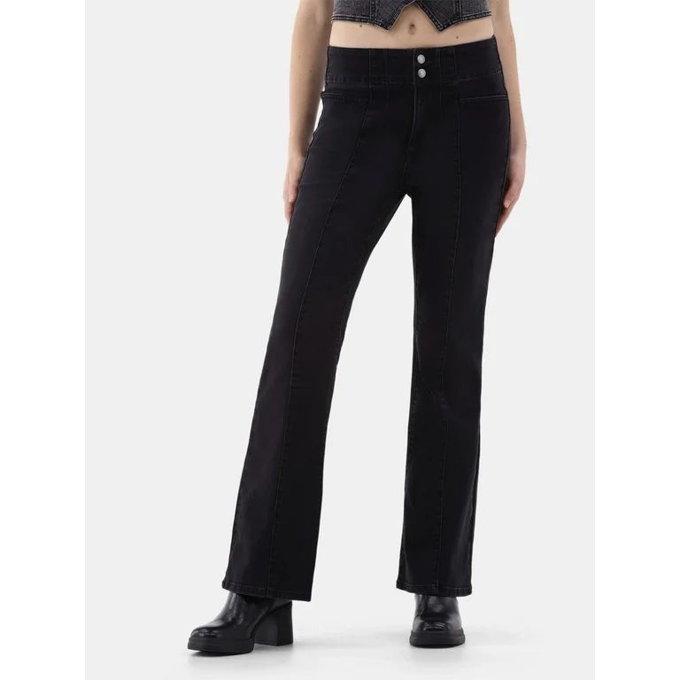 No Boundaries Pintuck Flare Pants, 31” Inseam, Women’s | Walmart (US)