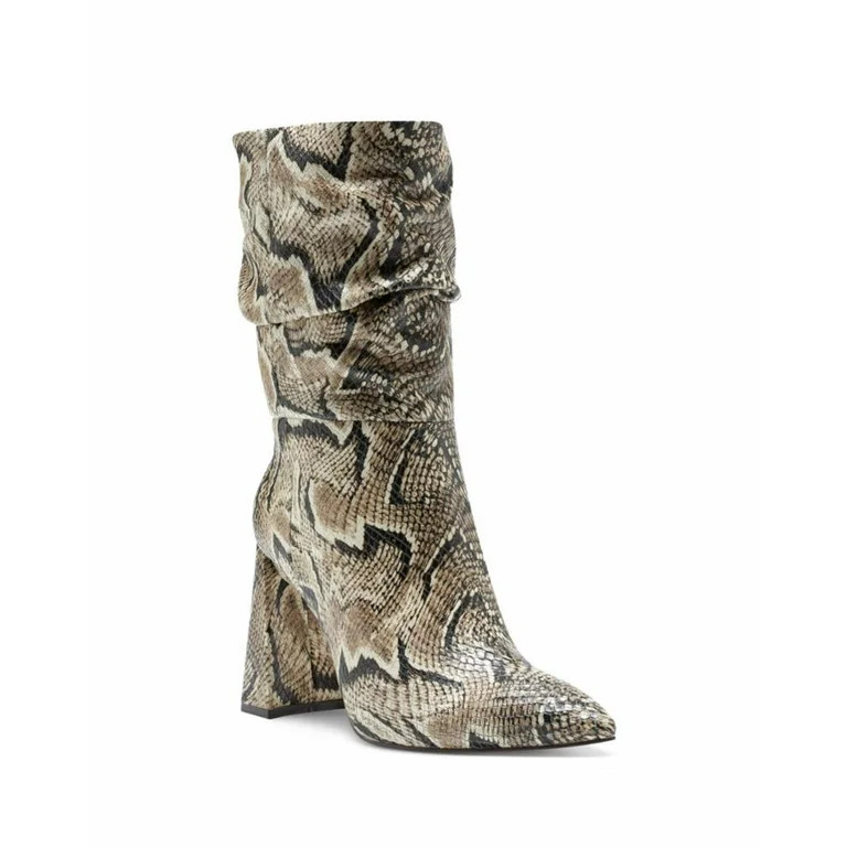 Vince Camuto Ambie Pointed Toe Boot Multi Snake Slouchy Block Heel Boots (6, Animal Print) - Walm... | Walmart (US)