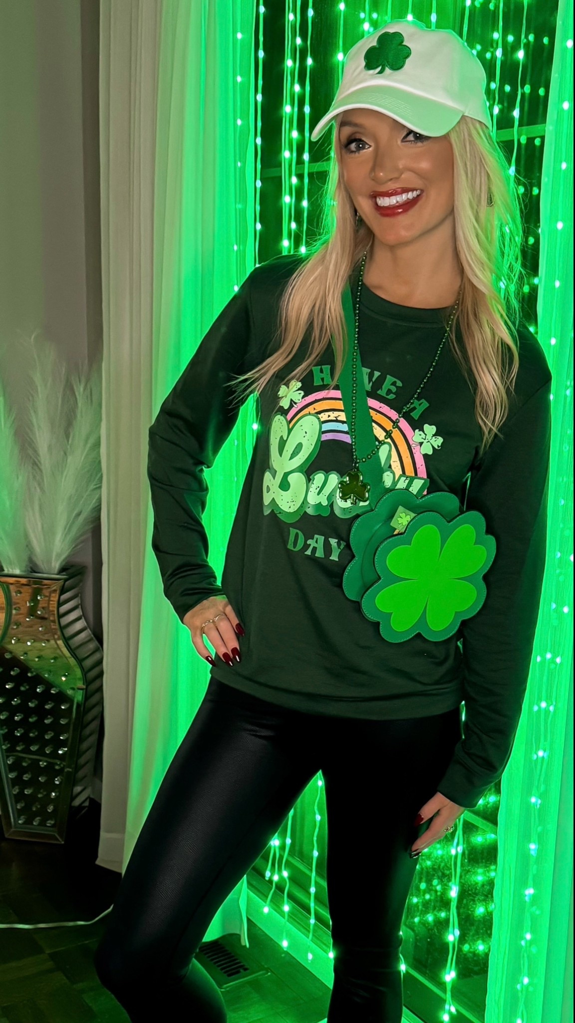 A fun St. Patrick’s Day outfit idea from last year! I love the shamrock belt bag and the fun lucky rainbow graphic on this sweatshirt! Everything is true to size! • st Patrick’s day outfit • st Patrick’s day outfit idea 

#LTKStyleTip #LTKFindsUnder50 #LTKSeasonal