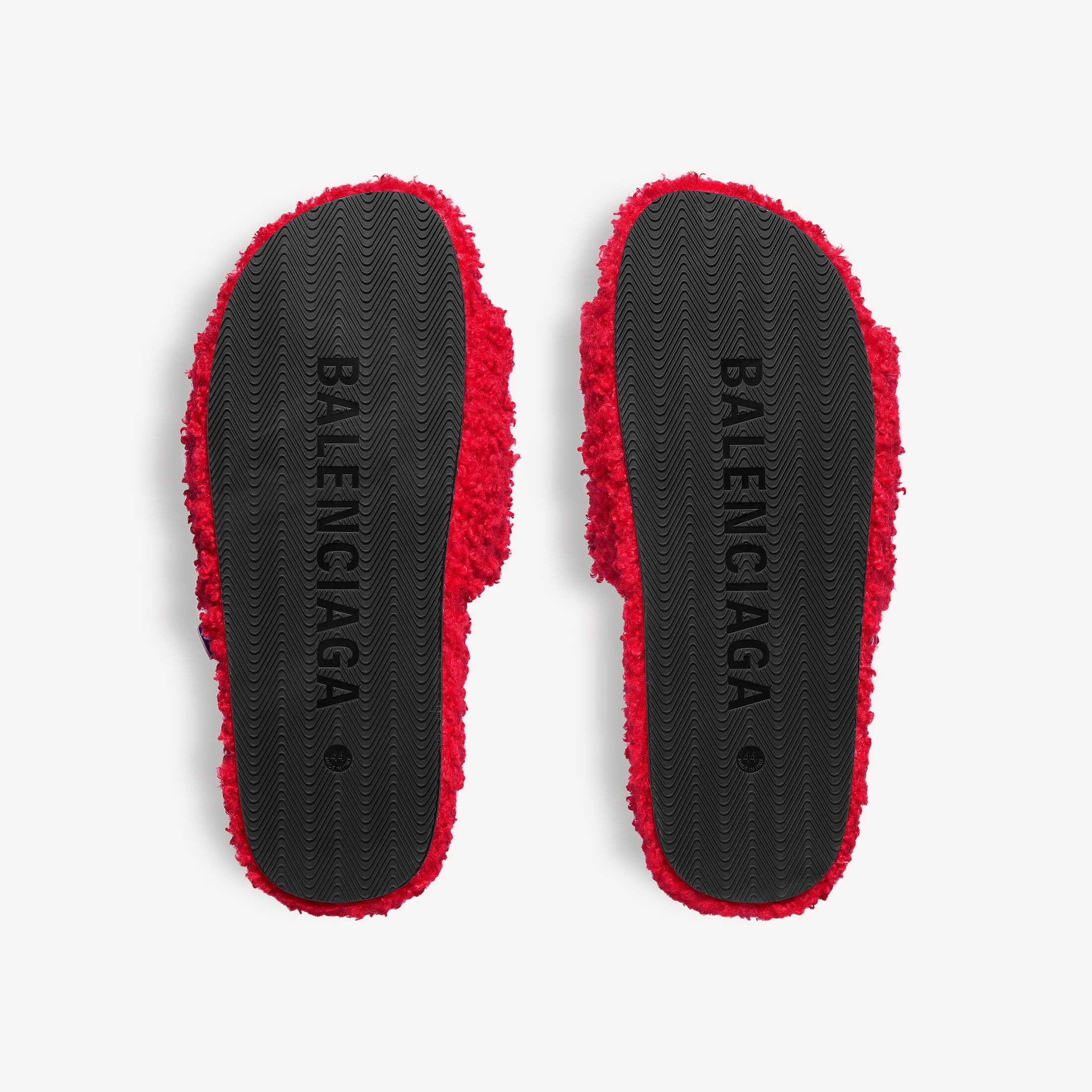 Men's Balenciaga | Nba Collaboration Furry Open Mule in Red/white | Balenciaga US | Balenciaga