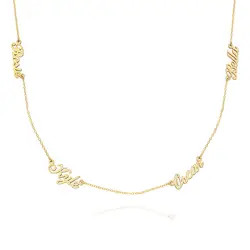 Heritage Multiple Name Necklace in 14K Solid Yellow Gold | MYKA