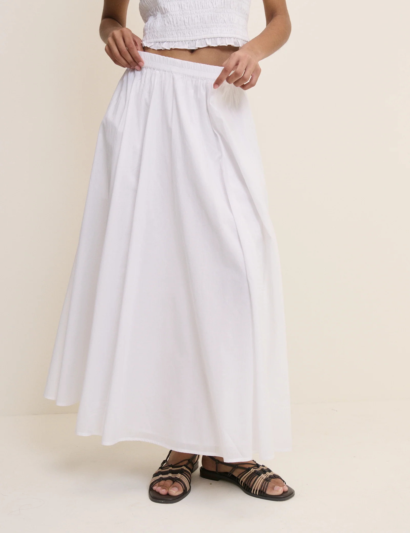 White Crystal Maxi Skirt | Nobody's Child