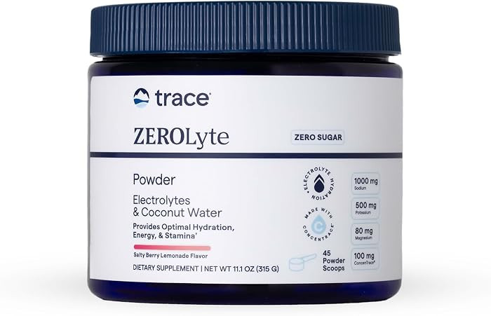 Trace Minerals ZeroLyte Electrolyte Mix, Salty Berry Lemonade, 45 Servings | Amazon (US)