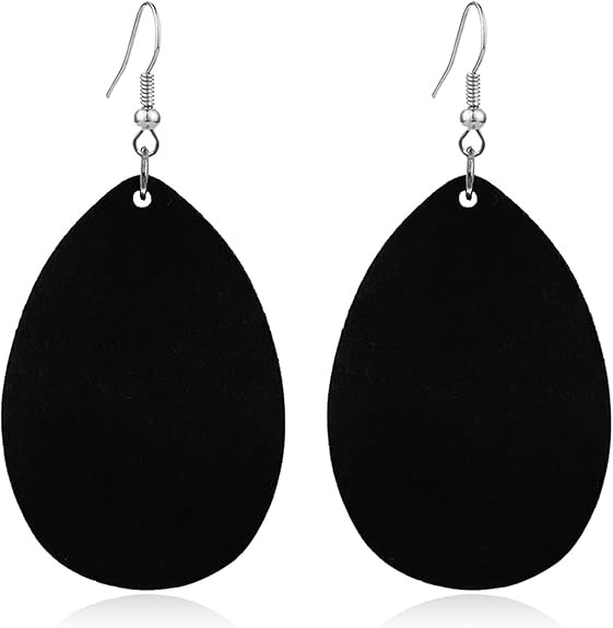 KaFu Dangle Natural Wood Teardrop Geometric Lightweight Drop Circle Earrings Stainless Steel Stud... | Amazon (US)