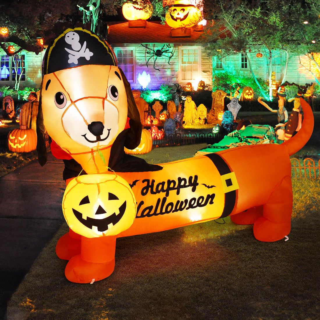 GOOSH 5 FT Halloween Inflatables Outdoor Decorations - Halloween Dog Blow Up Dachshund Inflatable... | Amazon (US)