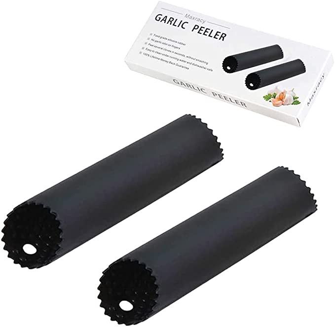 Maxracy 2 Set Silicone Garlic Peeler Easy Roller Tube Useful Garlic Odorfree Kitchen Tool (Black,... | Amazon (US)
