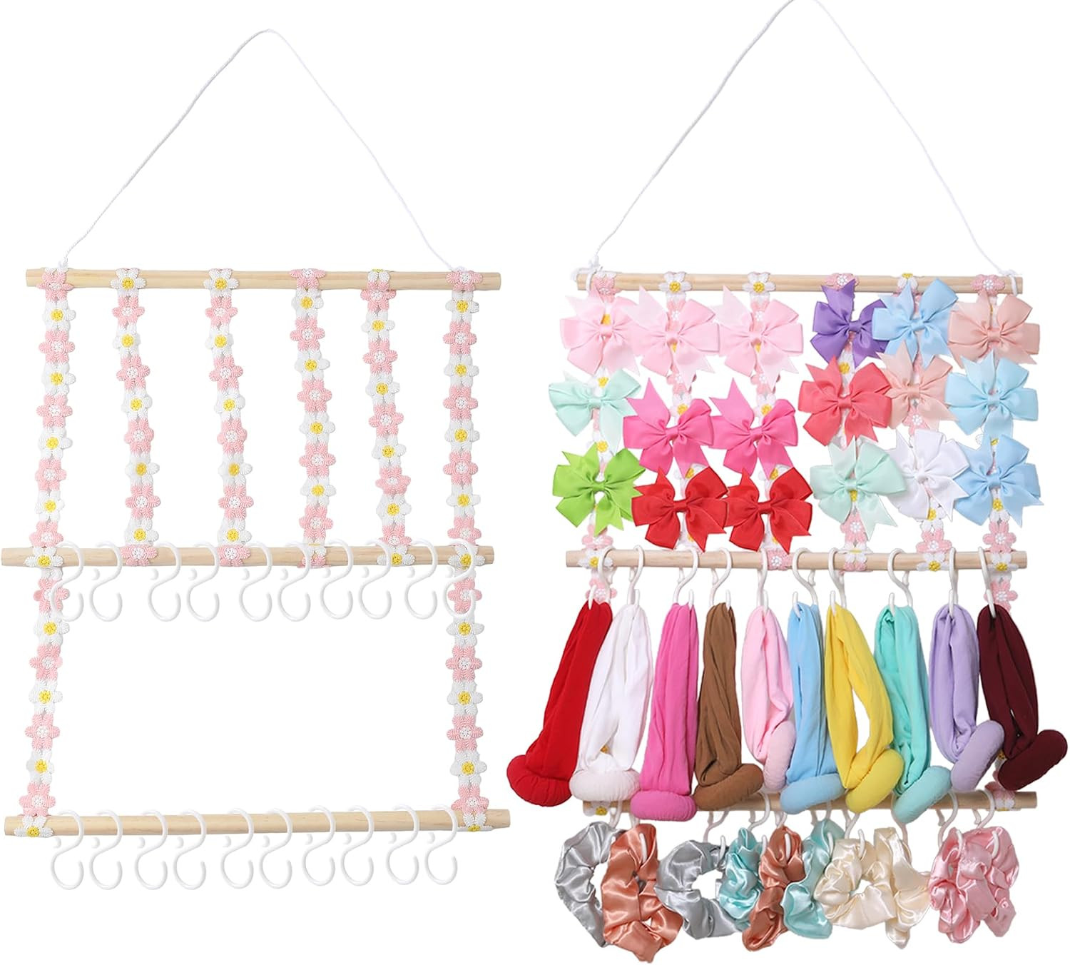 Headband Holder Hair Bow Organizer for Girls Pink | Amazon (US)