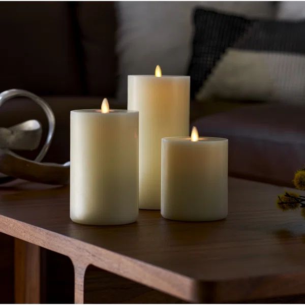 Touch Top Moving LED Flat Edge Vanilla Honey Scented Flameless Candle | Wayfair North America