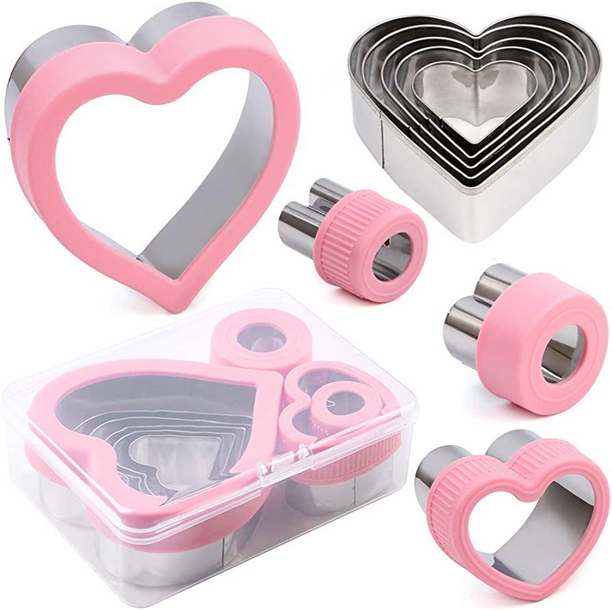 BakingWorld Heart Cookie Cutter Set,9 Piece Heart Shapes Stainless Steel Cookie Cutters Mold for ... | Amazon (US)