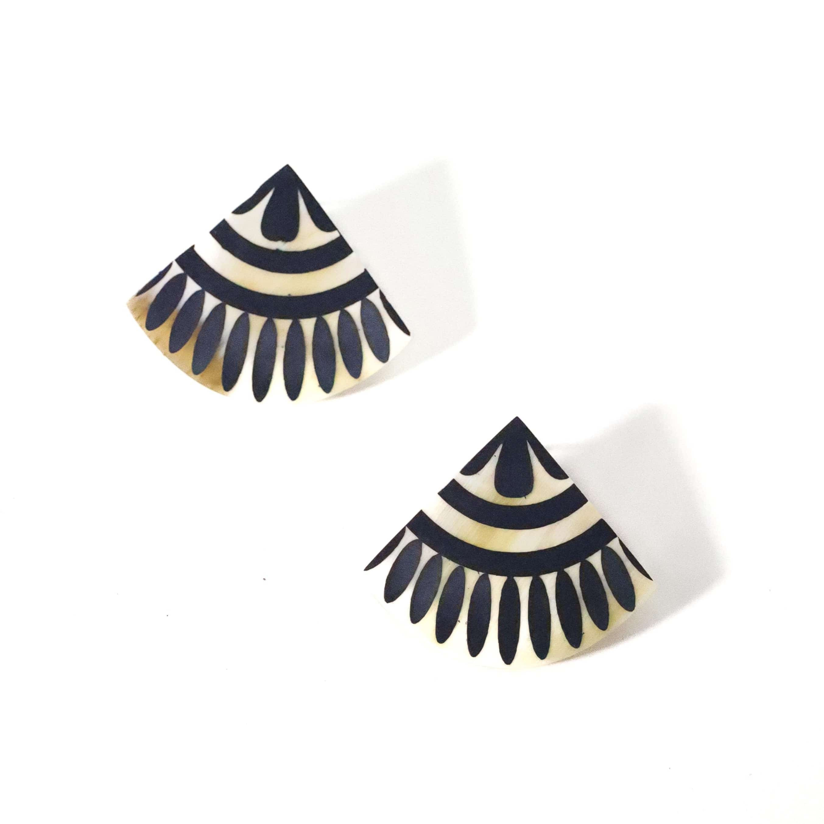 Navy Tile Earrings | Sunshine Tienda