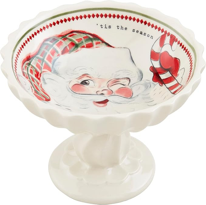 Mud Pie Vintage Christmas Candy Dish, 4 1/2" x 5 1/2" dia, Santa | Amazon (US)