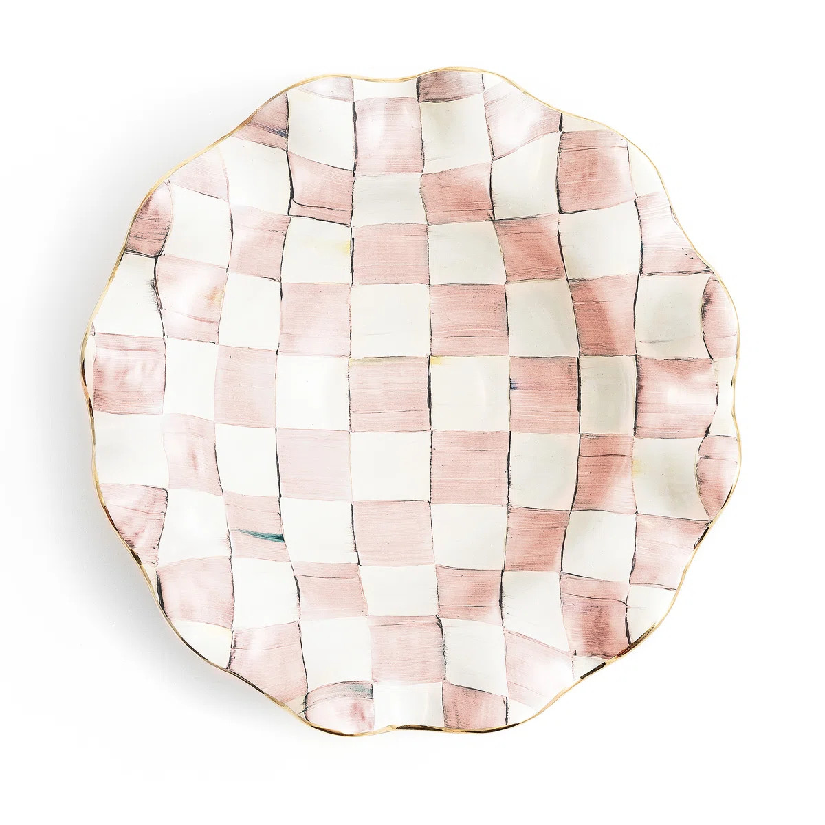 Rosy Check Medium Ceramic Fluted Serving Bowl | Wayfair North America