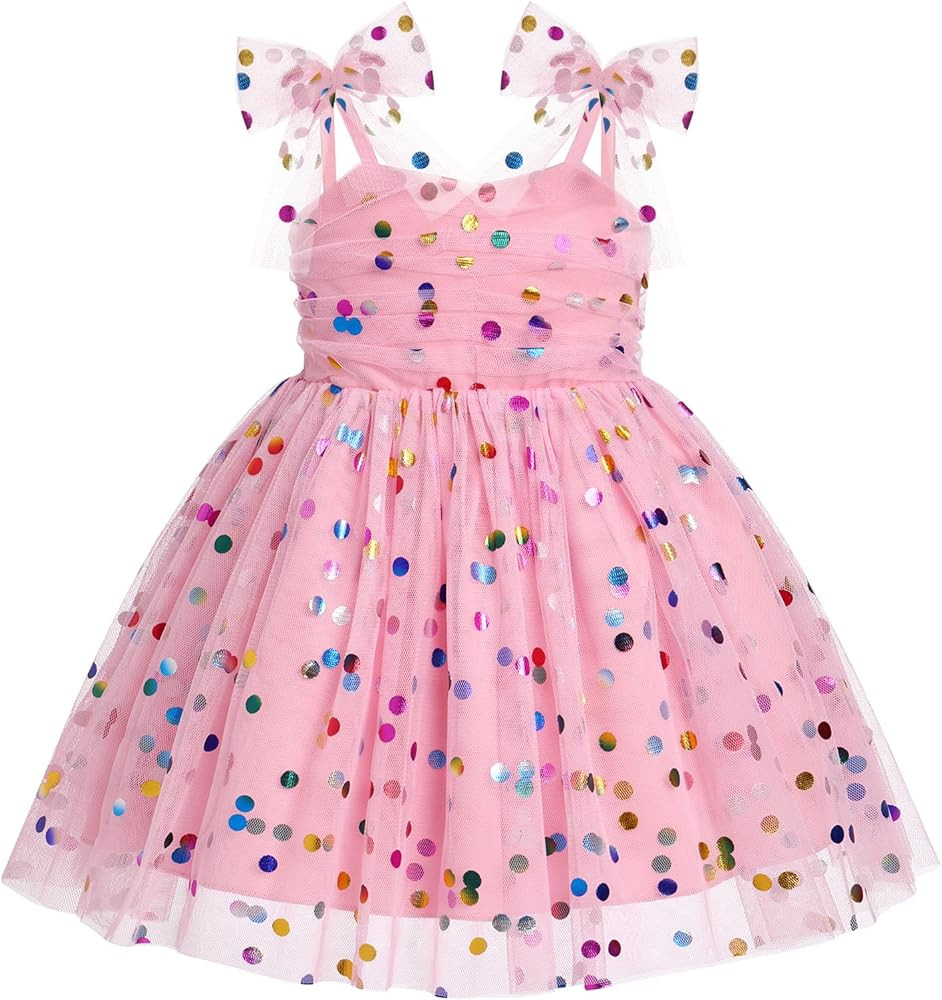 IMEKIS Toddler Baby Girl Birthday Princess Dress Shiny Confetti Boho Rainbow Cake Smash Photo Sho... | Amazon (US)
