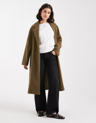 ASOS DESIGN throw on overcoat in olive | ASOS | ASOS (Global)