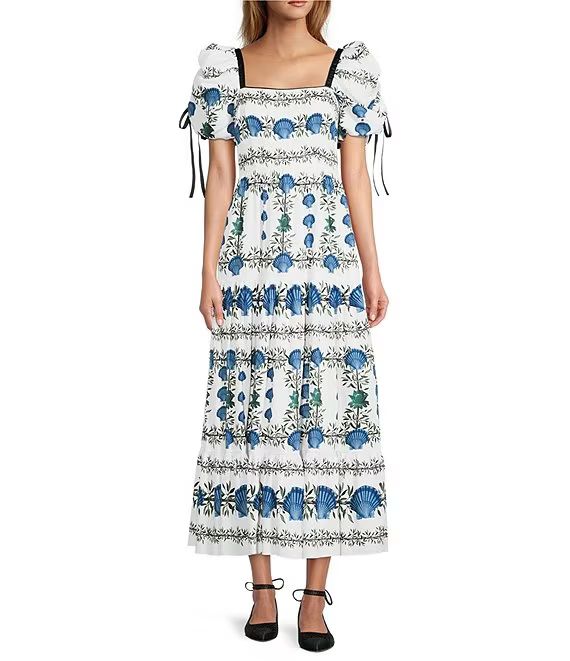 Antonio Melani x Jennifer Sumko Cecily A-Line Tie Puffed Sleeve Maxi Dress | Dillard's | Dillard's