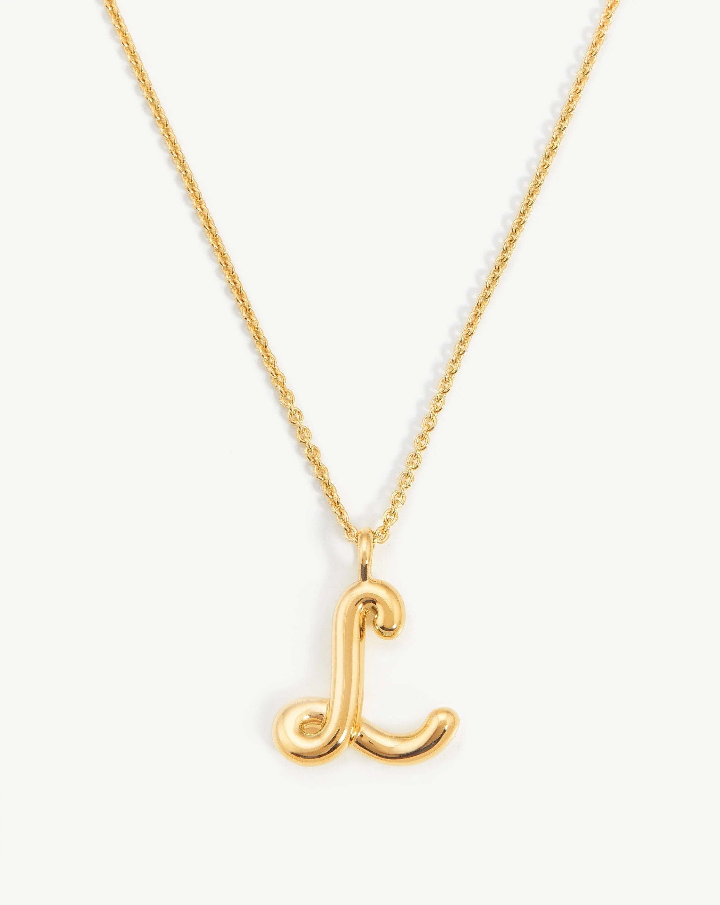 Curly Molten Initial Pendant Necklace - Initial L 18ct Gold Plated Vermeil | Missoma