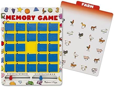 Melissa & Doug Flip to Win Travel Memory Game - Wooden Game Board, 7 Double-Sided Cards | Amazon (US)
