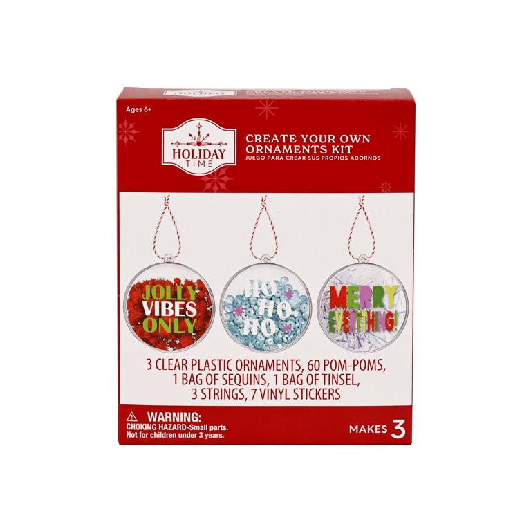 Holiday Time Multicolor Ornament Group Kit, Makes 3 0.2 - Walmart.com | Walmart (US)