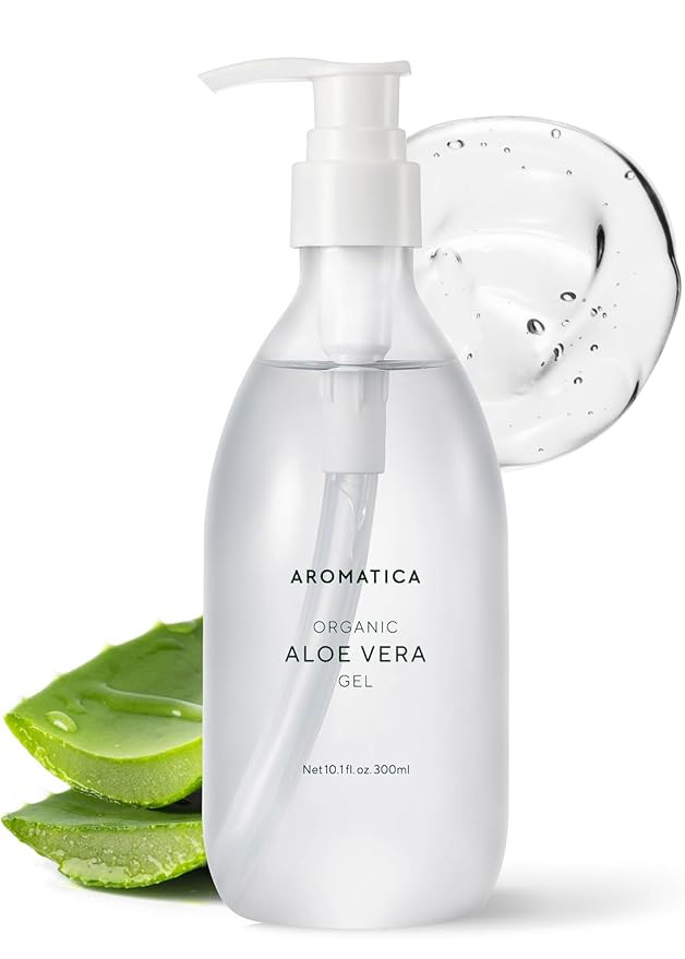 AROMATICA Organic Aloe Vera Gel 10.14oz/300ml, After Sun Care And Sunburn Relief with Pure Aloe V... | Amazon (US)